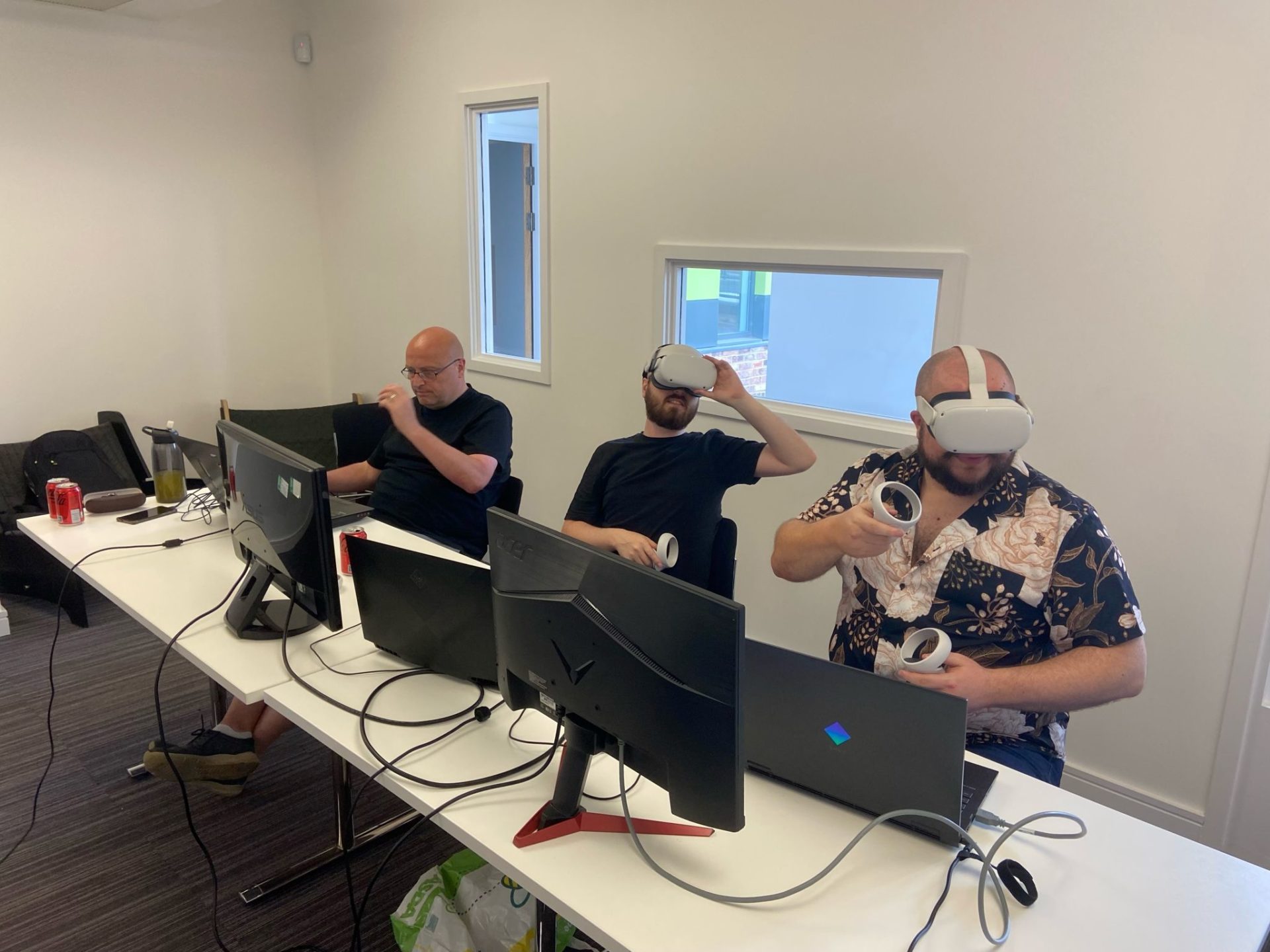 vr hackday dev wearing oculus quests