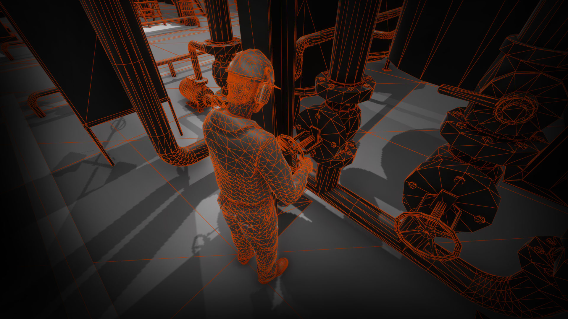 oil worker wireframe